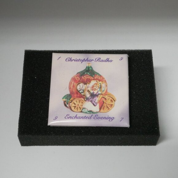 Christopher Radko 1997 Enchanted Evening Cinderella Pumpkin Carriage Button VTG - Picture 2 of 3
